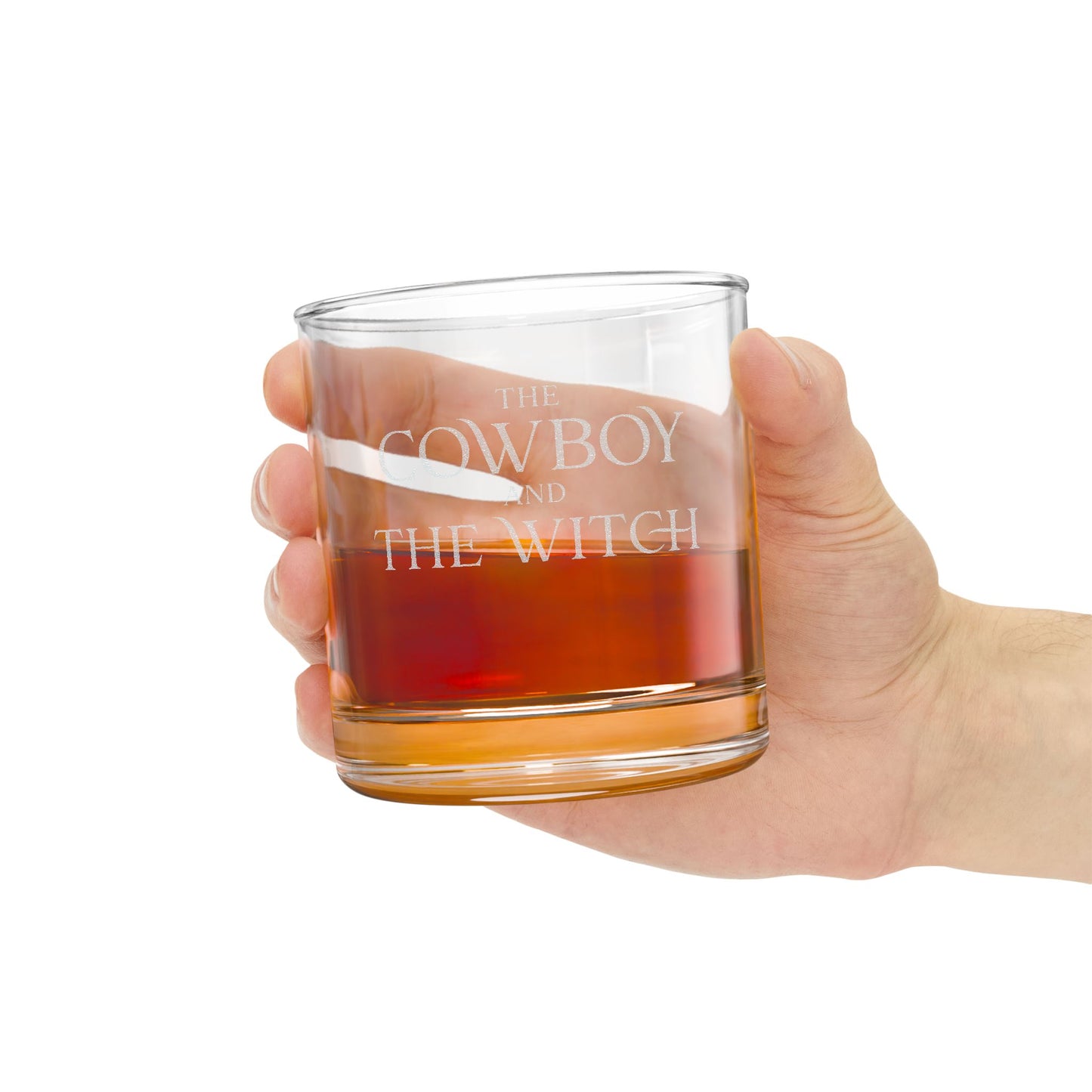The Cowboy and The Witch Engraved Western Whiskey Glass (10.5oz)