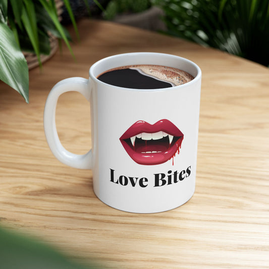 The Neighborhood Vampire "Love Bites" Ceramic Mug: Coffee Cup - 11oz/15oz