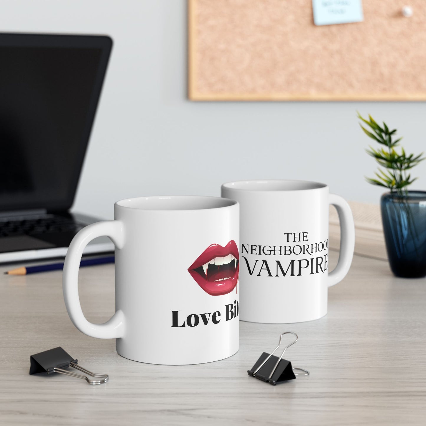 The Neighborhood Vampire "Love Bites" Ceramic Mug: Coffee Cup - 11oz/15oz